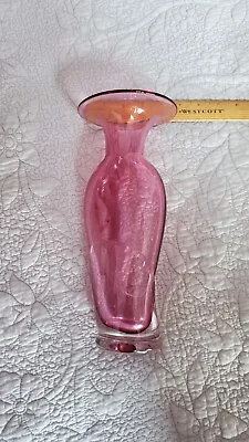 Buy Vintage Blenko Pink Crackle Bottle Vase MCM Mid Century 12” • 47.29£