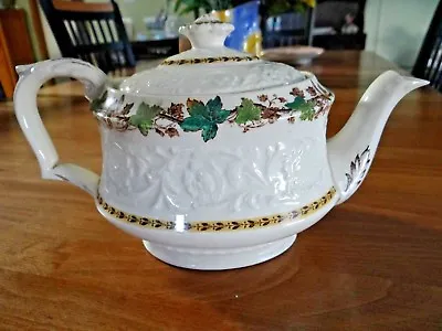 Buy Antique Tea Pot Booths England Maple Leaf 1912 Silicon China Corinthian Embossed • 66.38£