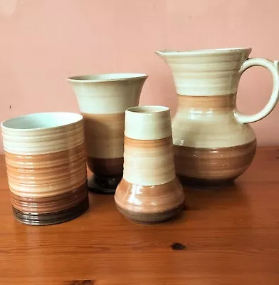 Buy 4 X 1930s Shelley Harmony Vases Shades Of Brown 7, 6, 5 & 4.5 Inches Tall VGC • 100£