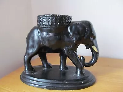 Buy Antique / Vintage Black Ceramic Elephant Planter • 2.99£