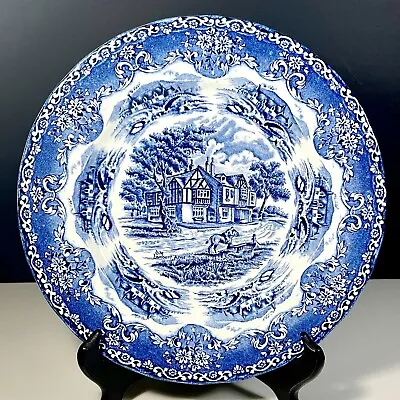 Buy Vintage Grindley English Country Inns Blue 10  Dinner Plate England • 13.40£