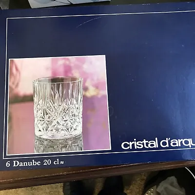 Buy 6 X Cristal D’Arques Whiskey Double Old Fashioned Tumblers - “Danube” Collection • 15£