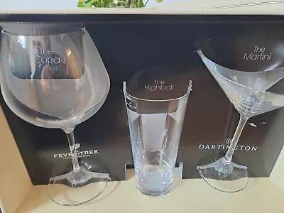 Buy Dartington Gin Three Glass Gintuition Gift Set Copa Highball & Martini In Box • 20£