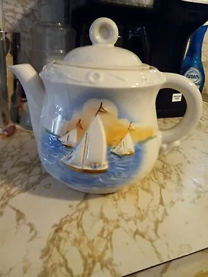 Buy Vintage Antique Porcelier Tea Pot W Lid Sailboat Vitreous China Made In USA • 33.76£