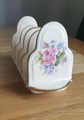Buy Arthur Wood England Pottery Toast Rack With Pink Floral Rose Design  • 15£