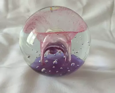 Buy Large Heavy Purple Pink Bubble Paperweight • 6.99£