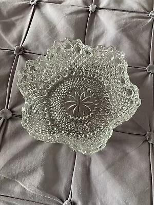 Buy Vintage Sowerby Clear Glass Fluted Flower-shape Design Pressed Glass Bowl 15 Cm  • 6£