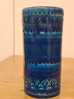 Buy 15cm Bitossi Rimini Blue  Cylinder Vase Aldo Londi • 74£