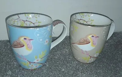 Buy 2 X Pip Studio Bird Series (Robin) Cups Mugs Coffee Tea Robins Brown Blue  • 18.55£
