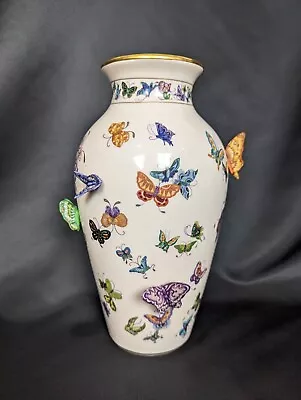 Buy 2pc 1980s Original Mei Lin LI Franklin Mint 100 Butterflies Porcelain Vase VGC • 110£