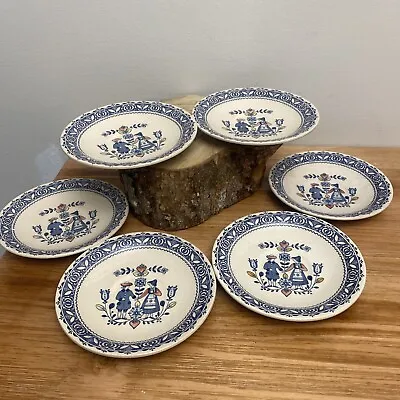 Buy Johnson Bros Staffordshire Old Granite Hearts & Flowers Dessert Plates Lot Of 6 • 23.70£