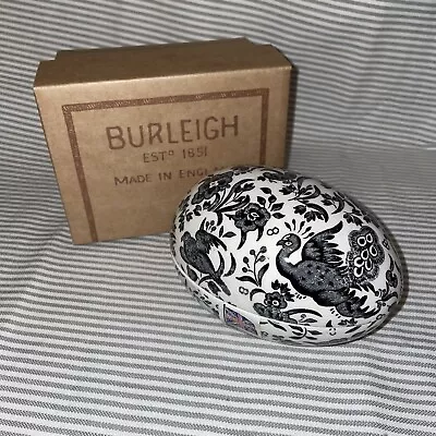 Buy BURLEIGH POTTERY Black Regal Peacock Egg Trinket Sweets Chocolate In Gift Box • 22£