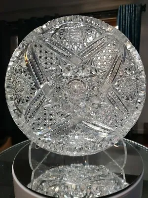 Buy Fully Cut Cupped 8  BOWL American Brilliant Cut Glass Crystal Empire Princeton • 134.45£