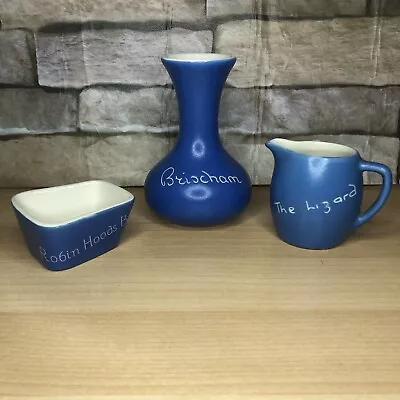 Buy Devonware Devonmoor Blue Robin Hood's Bay - Farm Souvenir Vase Milk Jug Vintage • 9.99£