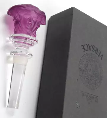 Buy Unused Rosenthal Versace Medusa Glass Crystal Plum Face Head Bottle Stopper Bxd • 40£