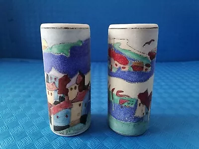 Buy Cornish Scene Vase Decorated And Hand Painted Textured Cornwall Pottery • 50£