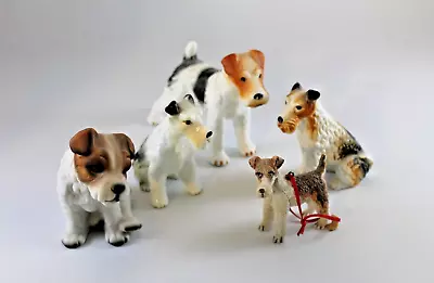 Buy Lot Of 5 Dog Figurines Wire Haired Terrier Japan House Of Global Art Vintage • 19.16£