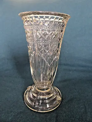 Buy Vintage Heavy Pressed Glass Vase • 5£