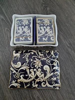 Buy Wedgewood Bone China Cornucopia Card Box With Playing Cards, Large Trinket Pot • 35£