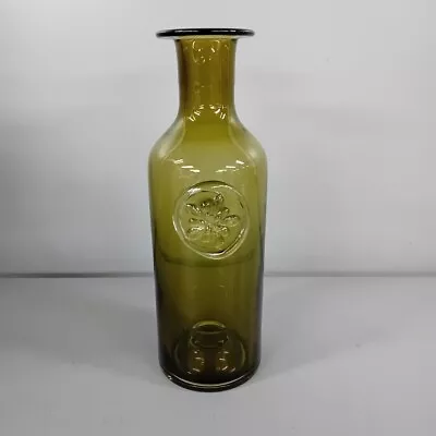 Buy Dartington Glass Flower Bottle Vase Daisy Olive Green Handmade 21cm Tall -CP • 17£
