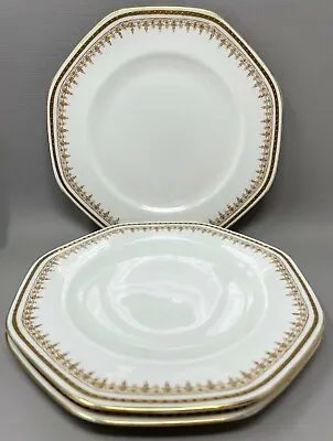 Buy 3 Antique Crescent Ware Side Plates, George Jones & Sons England, Octagon Gold • 26.96£
