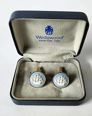 Buy Wedgwood Jasperware Blue Cufflinks  Golden Hind Jewellery • 80£