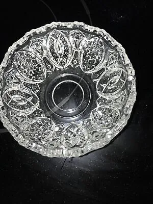 Buy Vintage Pressed Clear  Glass Saw Tooth Edge Candy Nut Bowl 4.5” Round 2” High • 18.53£