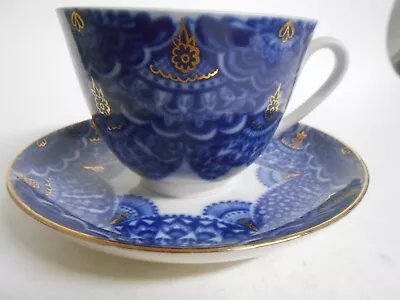 Buy Lomonosov Tea Cup Saucer Set Imperial Porcelain Russia Blue Gold • 38.56£