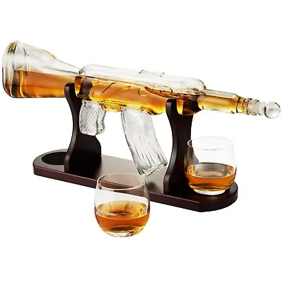 Buy Gun Whiskey Decanter Glassware Christmas Xmas Gift Ideal For All Whiskey Lovers • 40.99£