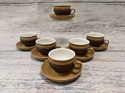 Buy DENBY COTSWOLD Acorn Cups And Saucers X6 NEW • 9.99£