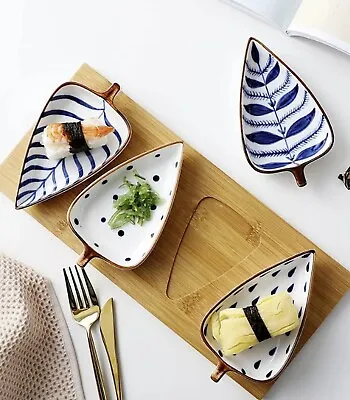 Buy Elegant Bowl Set Of 4 Japanese Plates Ceramic Retro Hand Painted Appetizer Dips • 19.99£