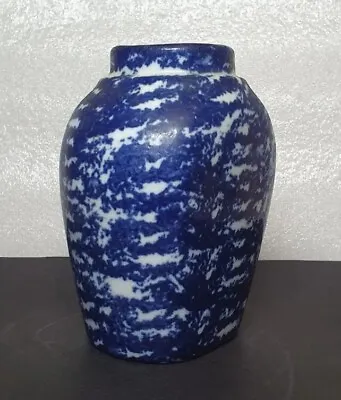 Buy 19th C Stoneware Vase Cobalt Blue White Stoneware Pottery Bavaria Nice Condition • 24.99£