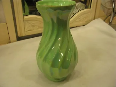 Buy Vintage Art Deco Price Kensington Pottery Green Lustre Ware 'TWIST' Vase  #PO55 • 14.95£
