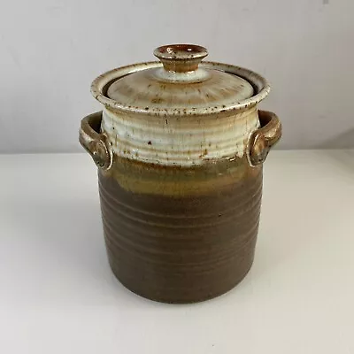 Buy Studio Pottery Earthy Storage Jar With Lid Made In Wales Welsh Brown Glazed Pot • 24.99£