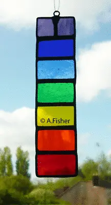 Buy Stained Glass 'Rainbow Stick' - Handmade - Suncatcher - NEW - 17.5cms (6.75ins) • 8.25£