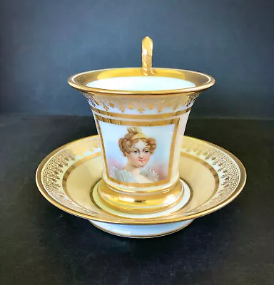 Buy Sevres Portrait Cup & Saucer, Hortense, Queen Of Holland • 469.62£