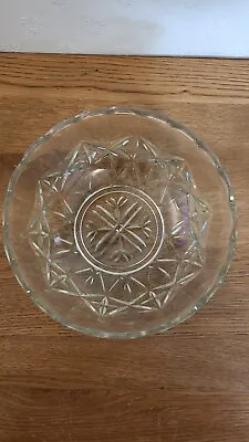 Buy Open To Offers! Retro Cut Crystal Bowl, 3 Inch Height And 8 Inch Width • 6£