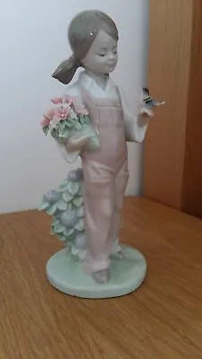 Buy Rare/ Unusual (?), Lladro ‘spring’ Girl With Bird & Flowers.no Watering Can • 19.99£