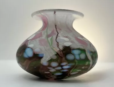 Buy Isle Of Wight Studio Glass Flower Garden Lavender Squat Glass Vase • 40£