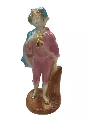 Buy 8 Inch Figurine Colonial Man With Tree Stump  Pink/Blue • 12.54£
