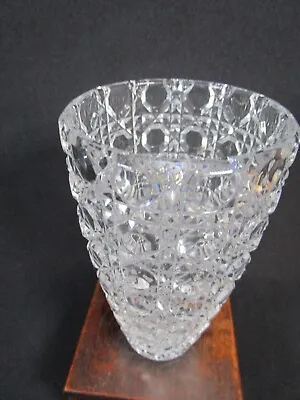 Buy Lovely Vintage Crystal Cut Glass  Vase  , 8.5 X 15 Cm High • 7.97£