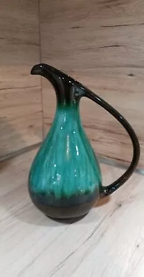 Buy Stylish Vintage Blue Mountain Pottery Pitcher Green Black Drip Glaze 26  Cm Tall • 25£