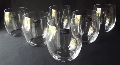 Buy 6 Elegant Bohemia Crystal - Crystalite 'klara' Lead Free Stemless Wine Glasses • 39.83£