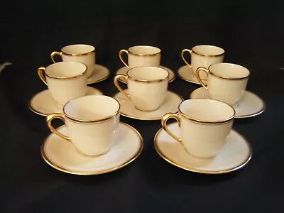 Buy Lenox  #86 DEMITASSE CUPS & SAUCERS Gold Band (Set Of 8) REDUCED • 153.77£