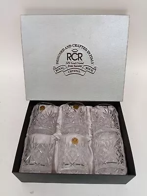 Buy Royal Crystal Rock Set Of 6 Decorative Tuscan Lead Crystal Tumbler Glasses Boxed • 12.50£
