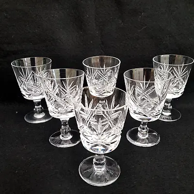 Buy Thomas Webb Crystal Cut Glass Set 6 London Cut Claret Glasses, Signed. • 19.99£