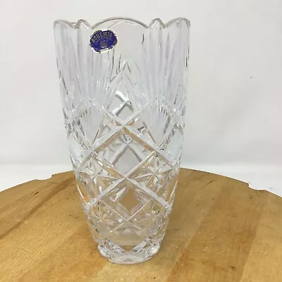 Buy Vintage Bohemia Hand Cut Lead Crystal Glass Vase Czech Republic Heavy 8  Tall • 49.99£