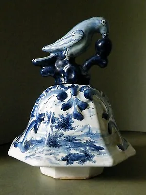 Buy Impressive Antique Delft Lid. Finely Decorated & Well Modelled Large Bird Finial • 60£