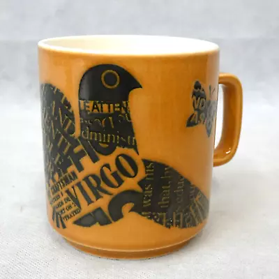 Buy Vintage Hornsea Pottery John Clappison Virgo Bird Newsprint Orange Mug 1976(Bec) • 9.99£