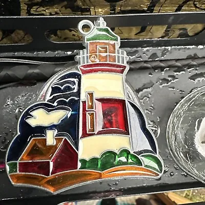 Buy Lighthouse Seascape Stained Glass Lead Lighted Sun Catcher Window Art Glass • 20£